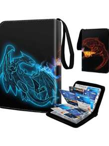 pokemon Álbum de recortes para tarjetas Pokémon, carpeta con 4 bolsillos, 50 páginas doble cara para 400 tarjetas de colección, portador de tarjetas