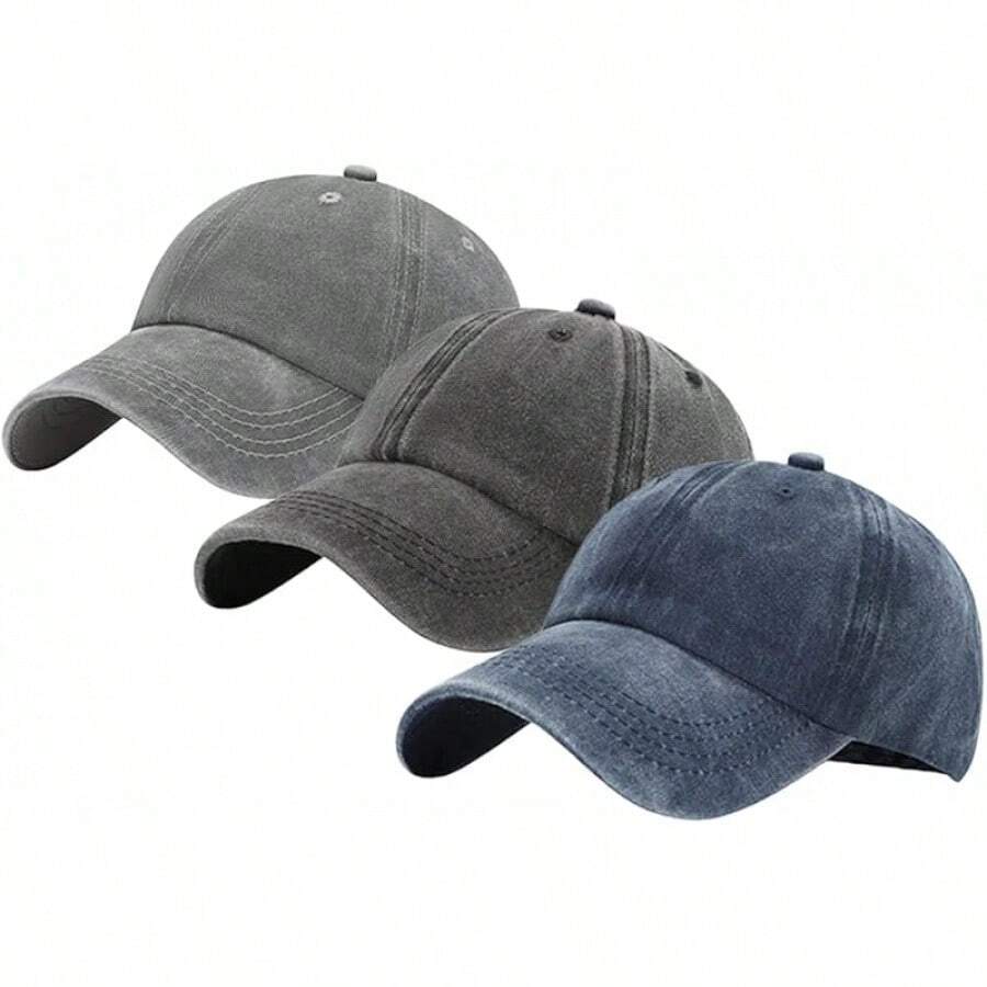 Classic Low Profile Adjustable Cotton Dad Hat For Men And Women - 3包-1 - 查看 1
