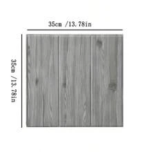 50pcs/100pcs 3D Wall Tile Sticker, Wood Grain Self-Adhesive Anti-Collision Sticker, Waterproof Moisture-Proof Ceiling Sticker, Easy To Stick And Peel, Easy To Clean And Free Cutting, For Kitchen Living Room Bathroom Corridor