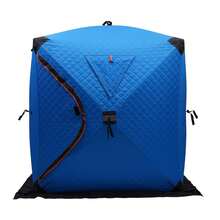 Durable 210D Oxford Ice Fishing Tent For 1-2 People With Fiberglass Rods, Easy Setup, All-Weather Protection, Spacious Design, Perfect For Winter Adventures - Blue - View 6
