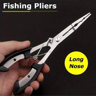 1pc Blue Premium Stainless Steel Fishing Pliers - Multifunctional Hook Remover, Line Cutter & Ring Opener