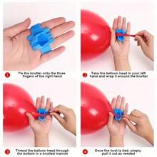 5pcs/3pcs/1pc Blue Balloon Tying Clip, Party Decoration Balloon Tying Tool For Wedding, Birthday, Latex Balloons