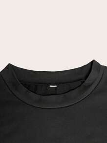 Tricou casual pentru femei cu mânecă scurtă și guler rotund mic