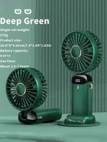 便携式手持喷雾风扇，可充电旅行喷雾风扇，电池供电个人喷雾风扇，5 档速度，LED 显示屏，90° 可折叠冷却风扇，适用于户外露营、家庭、办公室