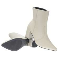 Women's Thin Sole Short Boot Block Heel Social Comfortable Elegant Fashion New Release - 白色 - 查看 7