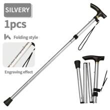 Customized Multi-Functional Outdoor Hiking Stick/Trekking Pole, Foldable & Telescopic For Traveling, Elderly, Sturdy 5-Section Ultra-Short Hiking Stick/Cane, T-Grip Handle, Corporate Logo Customized Gift, Graduation/Christmas/Back To School Gift