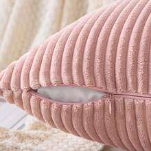 1/2 capas de almofada decorativas de veludo cotelê, 40 x 40 cm, capa de almofada macia para sofá, quarto, sala de estar, varanda, rosa