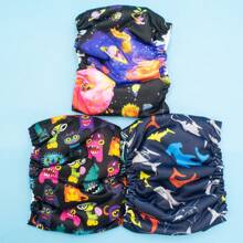 3pcs Male Dog Belly Bands Dog Pants Small Dog Cloth Diaper Reusable Absorbent Pad, Pet Supplies Anti-Harassment Leash