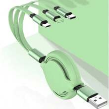 Macaroon-Colored 3-In-1 Retractable Liquid Charging Cable Compatible With Huawei/Android/ Phones, Wholesale Multi-Head Charging Cable, Type-C, Fast Charging Data Cable, 66W Super Fast Charging Cable - Multicolor - View 9