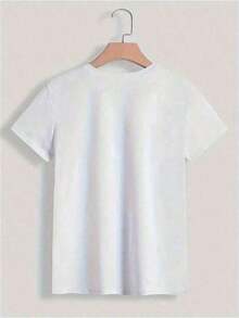 Limoncello Lemon Liqueur Refreshing And Delicious T-Shirt1 100% Cotton Crew Neck T-Shirt, Soft Breathable Basic Tee, Solid Color Casual Top_Soft Cotton Black White Floral Print Tee, Graphic Crew Neck T-Shirt, Boho Fashion-365T - White - View 3