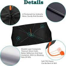 Socira Gorgeous Eyelash Car Windshield Sun Shade Umbrella Foldable Sunshade For Front Window Auto Windshield Sunshade Protect From Sun Rays Heat 57'' X 30'' Fits Most Cars Trucks &Amp; Suvs - 57X31 Inch - View 5