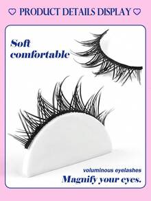 Happy Butterfly 10 对纤细假睫毛，11 毫米蓬松猫眼睫毛，自然外观 3D 貂皮风格条状睫毛，轻盈假睫毛，适合日常妆容 - 黑色 - 查看 8