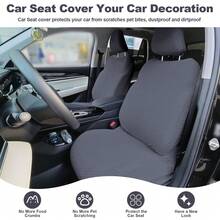 2PCS Car Front Seat Cover Car Seat Cover With Storage Pocket Washable Split Automotive Seat Cover Protector For Truck,Van ,SUV Seat Covers Front Kit Protector Washable Cover For All Car Models - Màu xám đen - Xem 2