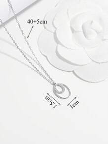 1 pieza Collar de diseño de circonita cúbica ovalada de plata de ley 925 de estilo minimalista y elegante, para uso diario y de fiesta para realzar el estilo personal, regalo para mujeres