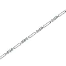 XUJIA Pulseira de moissanita fashion para mulheres, 1 peça, prata esterlina 925, cor D, corte redondo de 3 mm, joia de moissanita, noivado, casamento, aniversário, presentes para ela com certificado GRA, 18 cm/7,09 polegadas