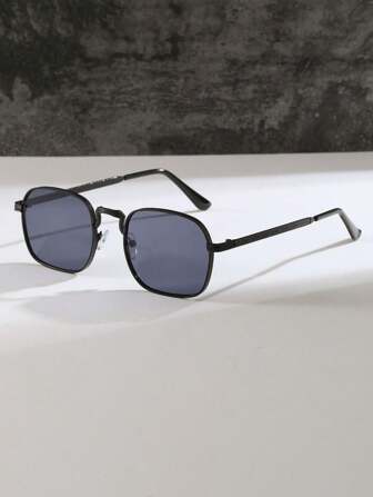 1 Pair Unisex Metal Casual Personalized Street Photography Square Fashion Glasses, Suitable For Fashion Outfits, Elegant Versatile, Summer Outdoor Travel Beach Resort Essential To Make You A Street Spotlight