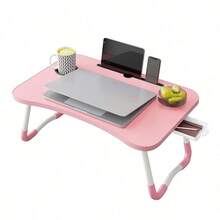 Cute Pink Foldable Desk – Perfect For Bed, Study, Or Office! - 粉色 - 查看 9