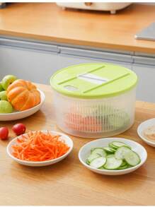 Ensaladera multifuncional, rebanadora de verduras con canasta escurridora. Fácil de cocinar y limpiar, prolonga la vida útil de los utensilios de cocina. Un regalo ideal y fácil de lavar a mano.