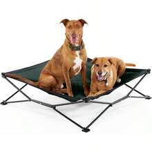 Coolaroo On-The-Go Elevated Dog Bed - Foldable Pop-Up Travel Dog Bed With Breathable, Moisture-Resistant Fabric, Carry Bag Included, Lightweight & Portable, Emerald Green, Standard - 布倫瑞克格林 - 查看 1