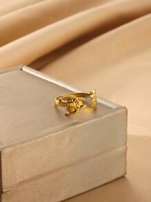 Waterproof Ring For Women Gold Color Stainless Steel Opening Rings Geometric Shell Flower Cute Ring Jewelry Daily Dainty Gift