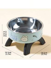 PETSIN Cute Pattern Raised Stainless Steel Pet Food Bowl, Anti-Spill, Anti-Slip, Suitable For Small Cats, Dogs And Small Pets To Drink And Eat - Multicolor - View 11