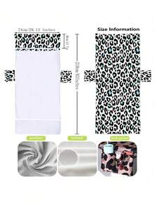 1pc Leopard Pattern Beach Chair Cover, Microfiber Quick-Dry Towel Suitable For Pool Chairs, Beach Towels With Pocket, Travel Essentials Holiday Accessories - Multicolor - View 4