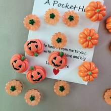 11 件可爱万圣节南瓜冰箱贴 - 可爱塑料椭圆形白板和冰箱贴纸，装饰厨房和家庭办公室配件，磁性装饰 | 俏皮设计 | 耐用塑料