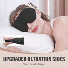 Sleep Mask For Side Sleeper, Complete Light Blocking 3D Sleeping Eye Mask, Soft Breathable Eye Cover For Women Men, Relaxing Zero Pressure Night Blindfold - màu đen - Xem 5