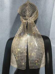 1 peça 65 cm brilhante strass decoração feminina chapéus escolares lenço de cabeça rave boate bonés