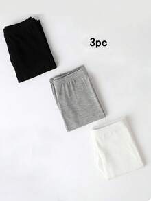 4/3/1pcs Set Girls Plain Color Vertical Striped 7/8 Length Leggings, Elastic Fitted Full Length Tights, All Season Casual Yoga Pants, Cute Sports Style Suitable For Students Daily Wear, Soft & Comfortable, Versatile, Back To School Season - Multicolor - View 46