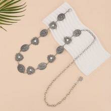 Dây thắt lưng kim loại cổ điển, thắt lưng nữ hình trái tim bạc hình bầu dục cho quần jean, phụ kiện váy mùa thu, mùa thu, Halloween - Nhiều màu - Xem 5