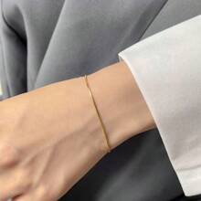 1 pieza Pulsera de cadena de acero inoxidable con diseño de hueso de serpiente en color dorado, elegante y de moda, adecuada para uso diario, Día de San Valentín, fiestas, regreso a la escuela y temporada de graduación