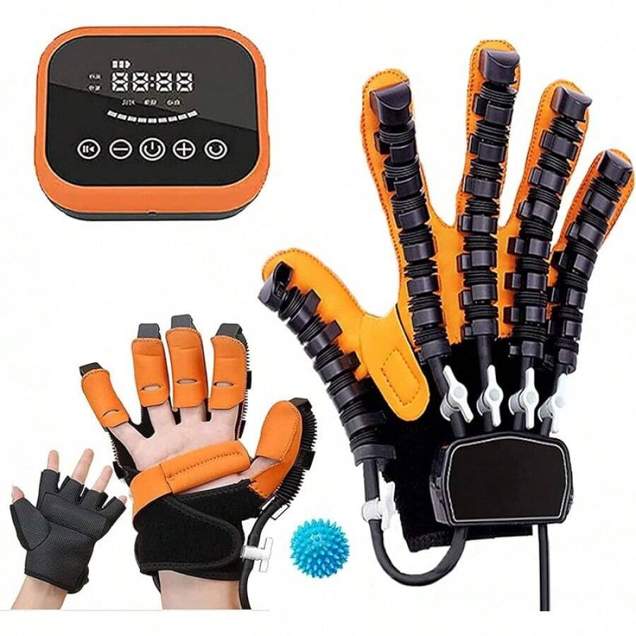 Rehabilitation Robot Gloves, Stroke Hemiplegia Rehabilitation Training Equipment, Finger Straightening Brace Guard Protector, For Hand Function Recovery,Left Hand,L Code… - Höger hand - Visa 1