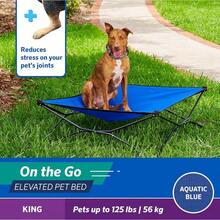 Coolaroo On-The-Go Elevated Dog Bed - Foldable Pop-Up Travel Dog Bed With Breathable, Moisture-Resistant Fabric, Carry Bag Included, Lightweight & Portable, Emerald Green, Standard - 藍色 - 查看 7