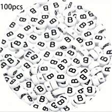 100/200/300/500/1000pcs Acrylic Letter Beads Jewelry Making Kits, Bohemian Style Beads For DIY Bracelets, Necklaces, Keychains - Hollow Letter Beads Mixed With Game & Friendship Themed Beads - Black and White - View 17
