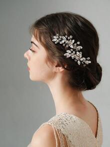 2件套欧式新款水钻不对称发梳套装，适用于新娘盘发造型、工作室配饰、情人节配饰