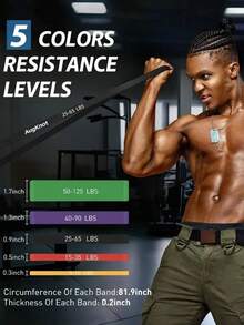 1pc Resistance Bands, Exercise Bands Pull Up Assist Bands - Workout Bands Set - Mobility Band Powerlifting Bands For Men And Women Fitness Training,Home Workouts - Multicolor - View 9