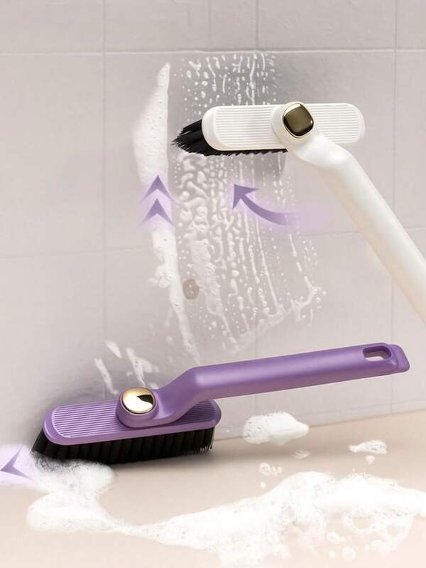 1 pieza Cepillo multifuncional de limpieza para cocina y baño, estropajo para cocina, baño, piso, pared, rincones de 360°, accesorio de baño del hogar, regalo de limpieza para el Día de San Valentín, decoración de baño del hogar, vuelta al cole de verano