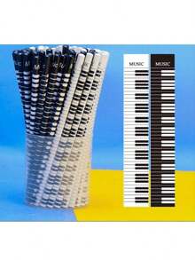 10 支装音乐主题 HB 标准六角铅笔，钢琴音乐文具，学校，办公用品，学生礼物，创意可爱返校 - 彩色 - 查看 12