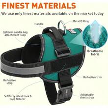 Dogline Dog Harness, Reflective No-Pull Adjustable Vest With Handle Walking, Training, Service Breathable No - Choke Harness Small, Medium Or Large Dogs Room Patches Girth 15 To 18 In RedChristmas BXJX - Teal - 查看 10
