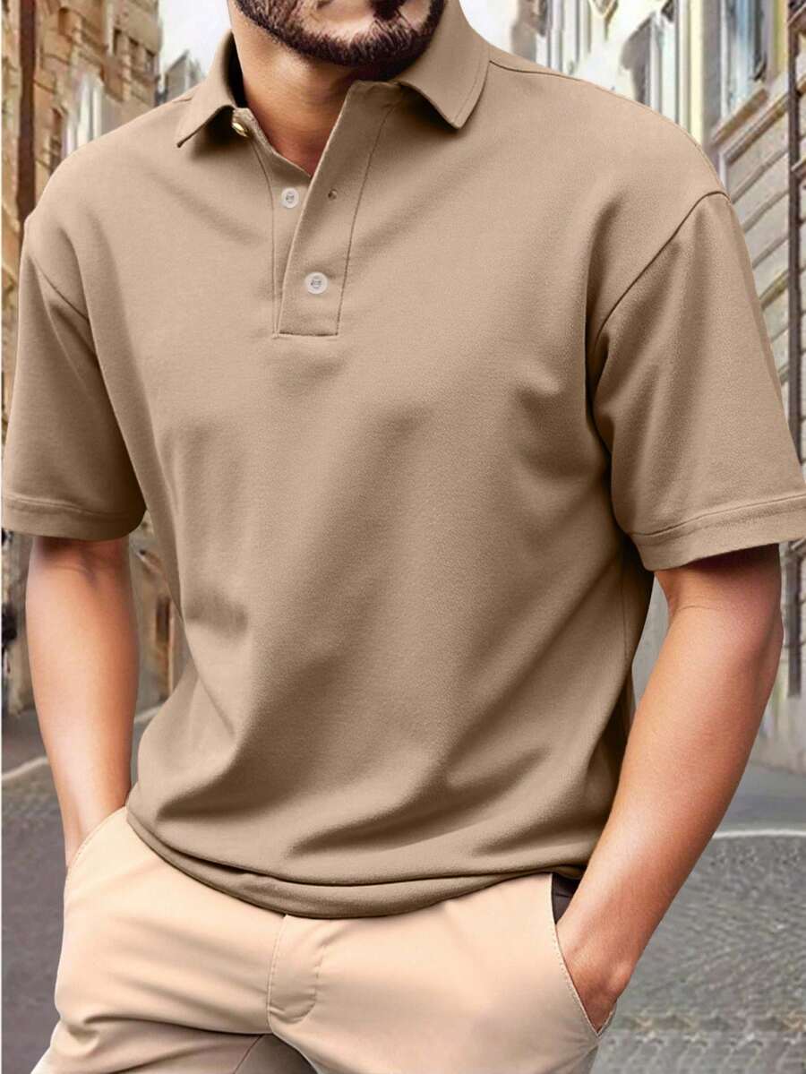 Men Polo Shirts - Camel - View 1