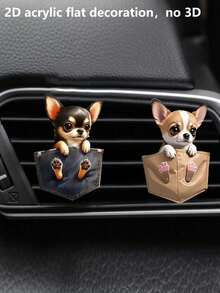 Creative Puppy Car Air Vent Clip Fragrance Diffuser Decor Set, Car Air Freshener Clip Decoration - Multicolor - View 1