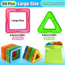 Magnetische Bauklötze Spielzeug für Kinder, großer Magnet MINT Spielzeug Lernspiel Konstruktions-Set Magnetspielzeug für Kinder im Alter von 3-6 Jahren Geburtstaggeschenke Magnetgeschenk Zufällige Farbe