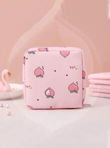 1pc Cute Sanitary Pad Storage Bag, Portable For Makeup Items, Coins And Small Essentials, Durable, Easy To Clean And Carry, Interesting Design Zipper Storage Pouch