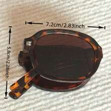 1 件可折叠豹纹图案炫酷个性化眼镜，轻巧耐用的鼻托，日常通勤、装饰、街头摄影、时尚配饰必备