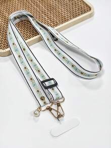 时尚花卉尼龙手机斜挎挂绳颈绳珍珠吊坠手链链子兼容通用配件 - 彩色 - 查看 20