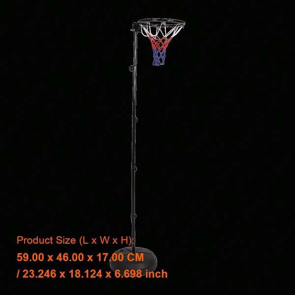 Adjustable Portable Netball Ring With Stand - Height-Adjustable Pole For Indoor/Outdoor Use, Ideal For All Skill Levels, Quick Assembly And Easy Storage