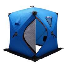 Durable 210D Oxford Ice Fishing Tent For 1-2 People With Fiberglass Rods, Easy Setup, All-Weather Protection, Spacious Design, Perfect For Winter Adventures - Blue - View 4