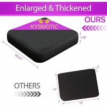 Gel Seat Cushion For Long Sitting (Super Large & Thick), Soft & Breathable, Gel Cushion For Wheelchair, Gel Chair Cushion For Hip Pain, Gel Seat Cushion For Office Chair - 黑色蓋+玫紅色靠墊 - 查看 4