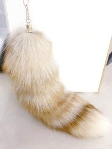 1pc Animal Party Plush Tail Keychain, Cosplay Tail For All Seasons School Cartoon Car Accessories Cute Goth Y2k - Multicolor - View 26